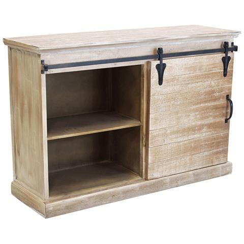 Mobile Credenza Madia Da Interno Con 4 Cassetti E 1 Anta Scorrevole Struttura In Legno E Metallo Linea Industrial - Foto 2