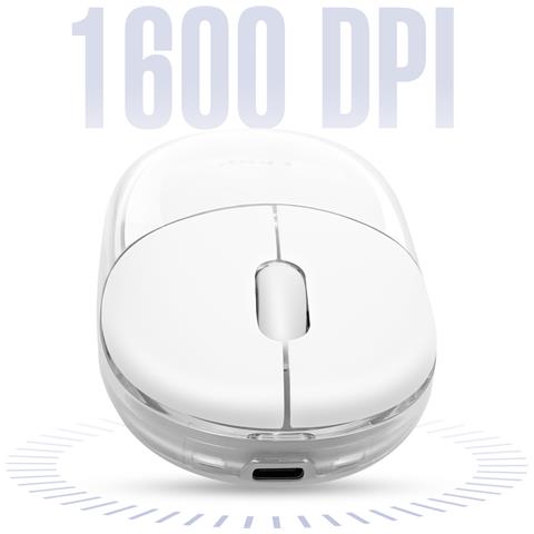 Mouse Ottico Senza Fili Bluetooth O Wi-fi 2,4 Ghz Led Rgb Dongle Usb, Bianco - Foto 2