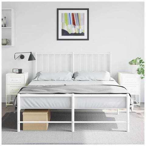 Comodini 2 Pz Bianchi 36x39x60,5 Cm In Acciaio - Foto 2