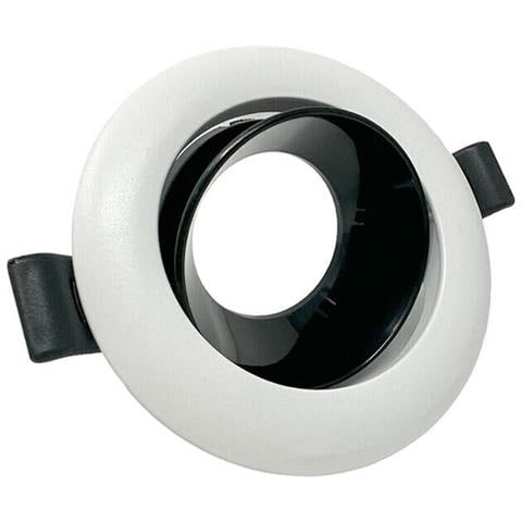 Portafaretto Orientabile Incasso Per Soffitto Supporto Faretto Bianco Nero - Foto 1