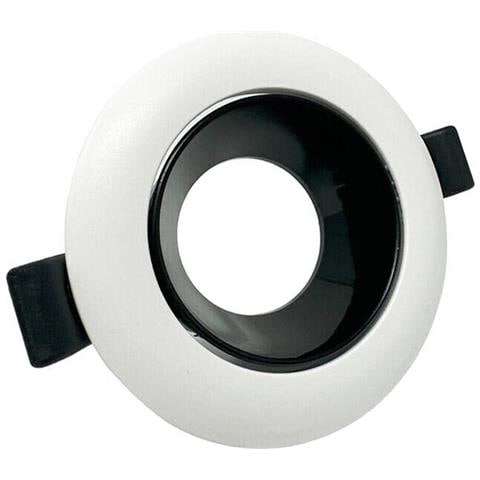 Portafaretto Orientabile Incasso Per Soffitto Supporto Faretto Bianco Nero - Foto 2