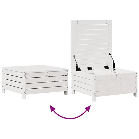 Set Salotto Giardino 7pz con Cuscini Bianco Legno Massello Pino - Foto 2