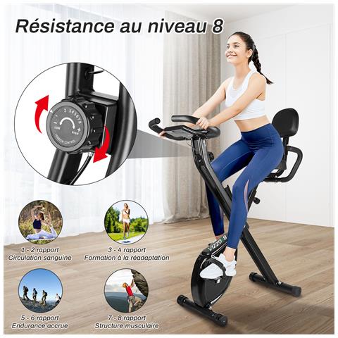 Bicicletta Sportiva Pieghevole - Livello Di Resistenza Regolabile - Bicicletta Sportiva Indoor Home Bike Palestra Allenamento Aerobico Nero - Foto 5