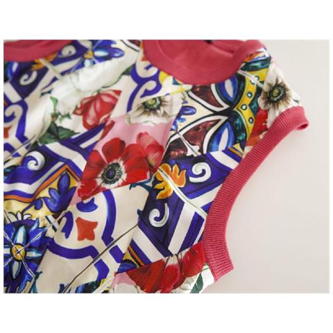 Canotta Girocollo Floreale Maiolica Multicolor - It40-s - Foto 5