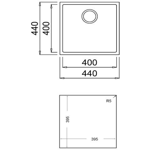 Square 40.40 TG Lavello ad incasso Quadrato - Foto 2