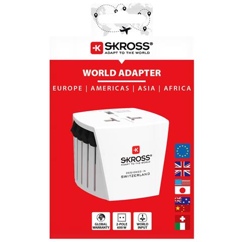 Adattatore Universale Da Viaggio 2.5a Con 2 Porte Usb, Bianco - Foto 3