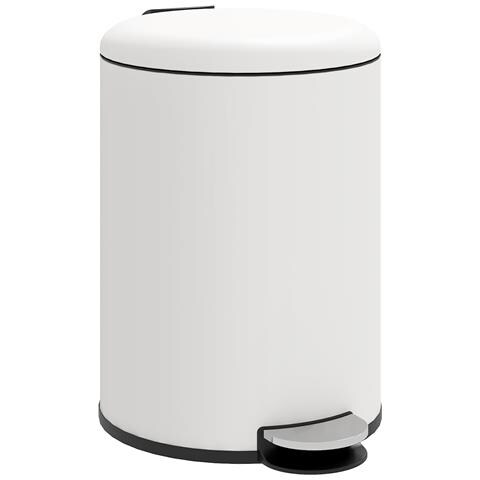 Bidone Immondizia a Pedale da 20L con Coperchio a Chiusura Morbida, in Metallo e PP, 36x30x44.5 cm, Crema - Foto 1