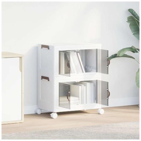 Scatola Portaoggetti Con Ruote 2 Livelli 28 L 48,5x29,5x59,5 Cm - Foto 3