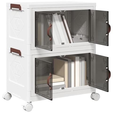 Scatola Portaoggetti Con Ruote 2 Livelli 28 L 48,5x29,5x59,5 Cm - Foto 1