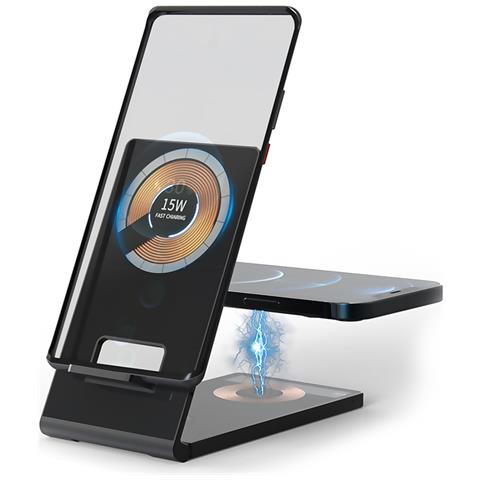 Supporto Caricabatterie Pieghevole Magsafe 4 In 1. Ricarica Wireless Qi + Magsafe. - Foto 1