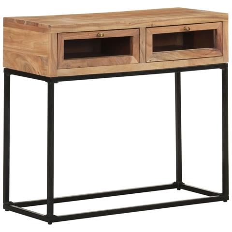 Lusso Casadino -  Tavolo Consolle 90x35x76 Cm In Legno Massello D'acacia - Foto 2