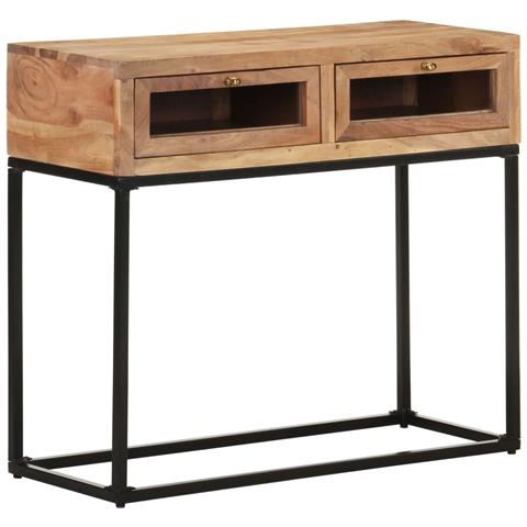 Lusso Casadino -  Tavolo Consolle 90x35x76 Cm In Legno Massello D'acacia - Foto 8