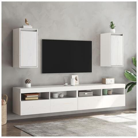 Pensili In Legno Massello Di Pino - 2 Pezzi 30x30x60 Cm, Ideali Per Libri, Oggetti Da Collezione O Decorazione