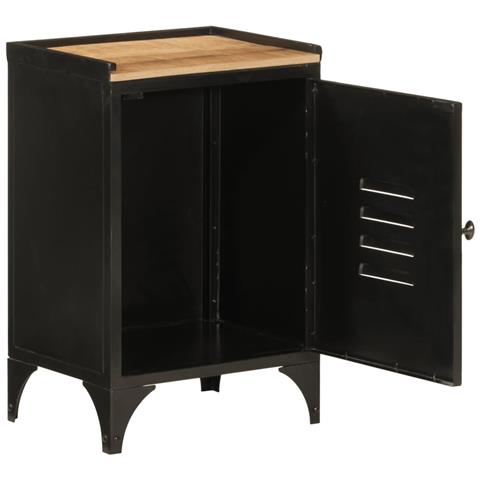 Mobile Da Bagno 40x30x60 Cm In Ferro E Legno Massello Di Mango - Foto 1