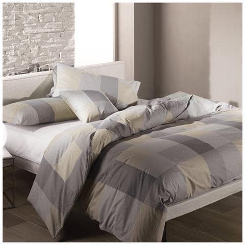Sacco Copripiumino Con Federe Cottage In Cotone - Geometrico Colore Grigio Misura Matrimoniale - Foto 1