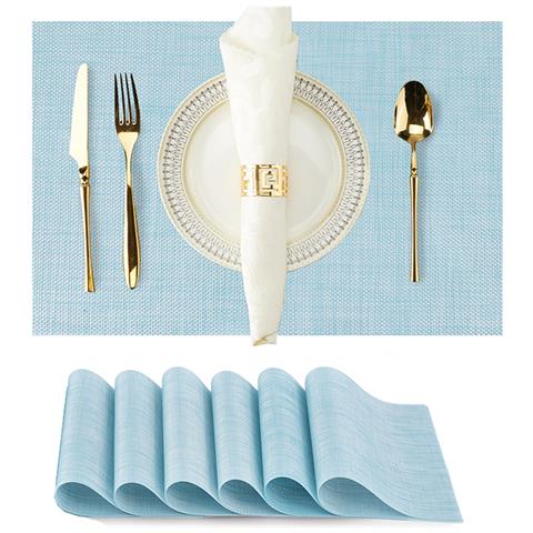 Set Di 6 Tovagliette In Pvc - 30x45cm - Blu E Bianco: Protezione E Stile Per La Tua Tavola Blue + White - Foto 1