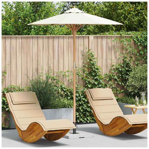 Ombrellone da Giardino Crema Bianco 180x230 cm in Bamboo - - Foto 2