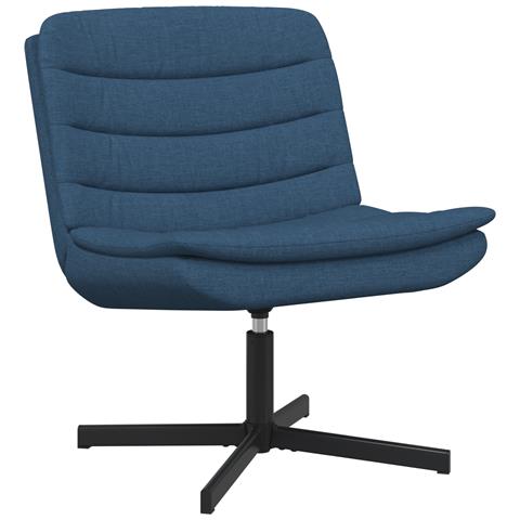 Sedia Girevole Blu Tessuto e Metallo Standard Girevole - Foto 1