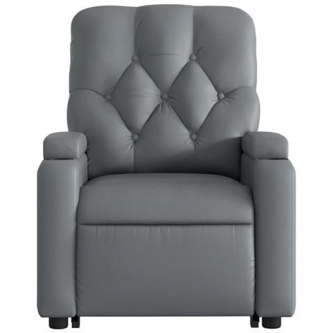 Poltrona Alzapersona Reclinabile Grigio in Similpelle - Foto 9