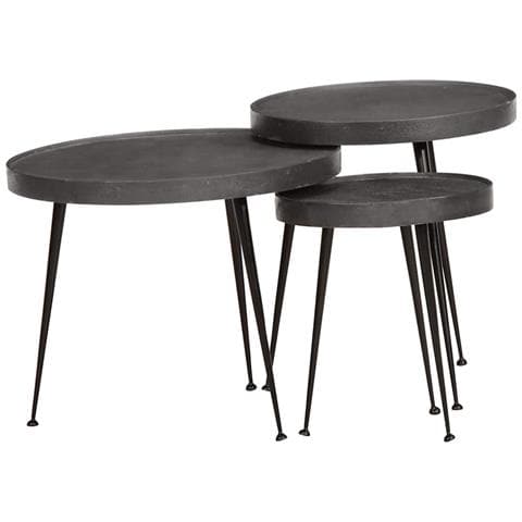 Tavolini da Salotto 3 pz Neri in Legno Multistrato - Foto 1