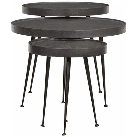 Tavolini da Salotto 3 pz Neri in Legno Multistrato - Foto 2