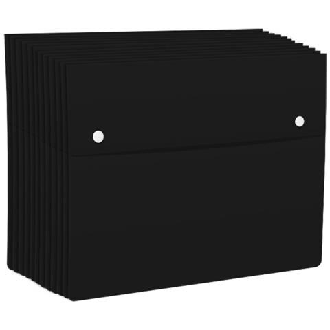 Portafoglio Per Documenti A4 Con Doppio Bottone - Confezione Da 10 - Materiale Pp Black - Foto 1
