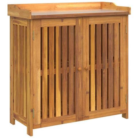 Mobiletto da Giardino con porta Marrone 93 x 41.5 x 98cm - Foto 1