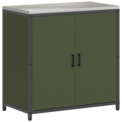 Armadietto per Stoccaggio in Cucina Verde oliva Acciaio - Foto 1