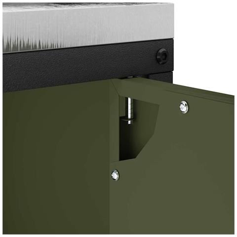 Armadietto per Stoccaggio in Cucina Verde oliva Acciaio - Foto 9