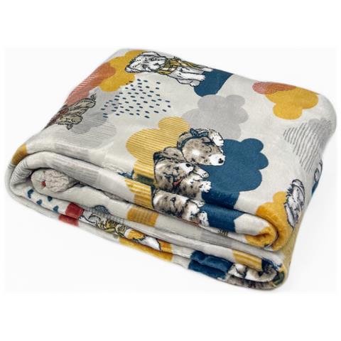 Plaid Morbido Stampato Coperta Calda Inverno Sherpa Disegno Cani Smemorati 130x160 Cani - Foto 1