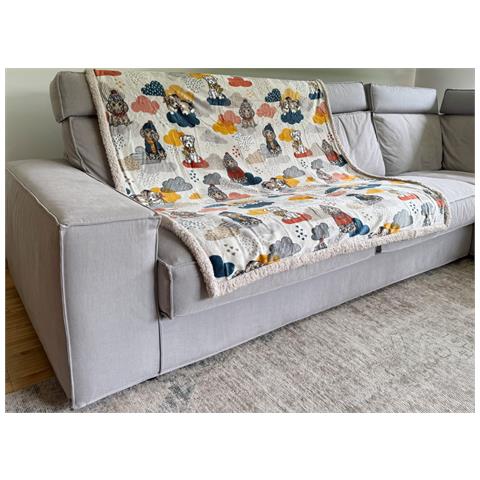 Plaid Morbido Stampato Coperta Calda Inverno Sherpa Disegno Cani Smemorati 130x160 Cani - Foto 3