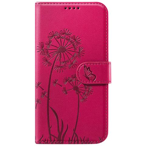Custodia A Portafoglio Per Iphone 17 Design Premium Fiori Farfalla, Rosso - Foto 5