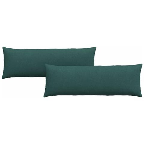 Cuscini da Divano 2 pcs Verde Scuro 120 x 40 cm Tessuto - Foto 1