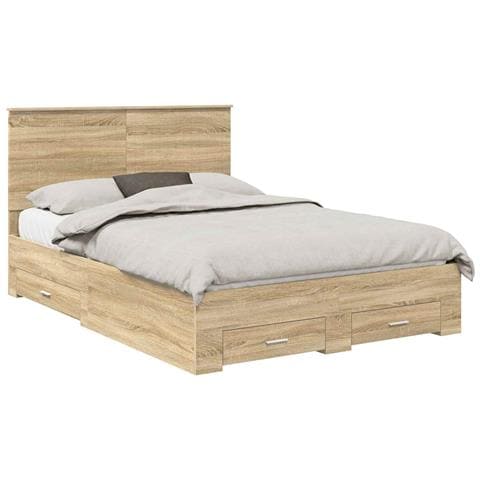 Struttura del letto con testiera Rovere Sonoma 140 x 190 cm - Foto 1