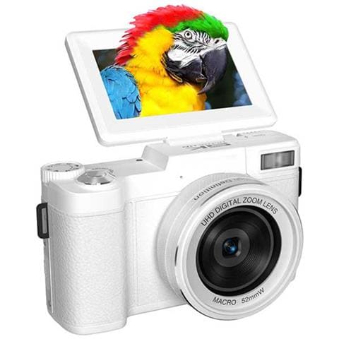 Fotocamera Digitale 5k Ultra Hd 64mp Wifi Con Schermo Ribaltabile E Obiettivo Macro White - Foto 1