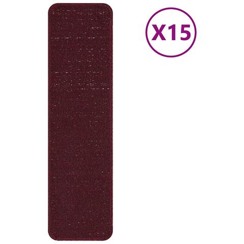 Tappetini Antiscivolo per Scale 15 pcs Bordò 75 x 20 cm PP - Foto 1