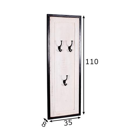 Appendiabiti da parete White Panama, bianco, legno, metallo - Foto 1