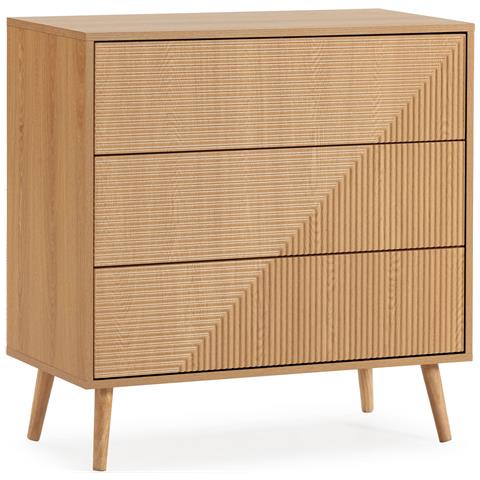 Cassettiera Telmo 3 Cassetti Colore Rovere - Foto 1