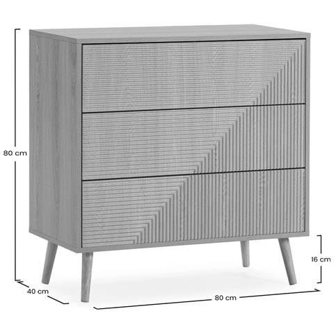 Cassettiera Telmo 3 Cassetti Colore Rovere - Foto 7