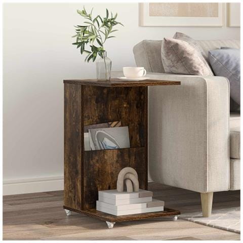 Tavolo laterale Rovere fumé 40 x 35 x 60 cm Legno multistrato - Foto 2