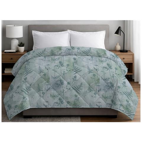 Trapuntino Piumino Estivo Primaverile 100gr Mq Leggero Disegno Soffione Matrimoniale Verde - Foto 1