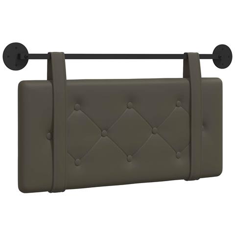 Testata appesa Montaggio a parete Grigio 90 cm Pelle Sintetica - Foto 1