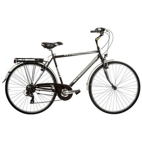 Bici Da Uomo City Bike Bicicletta Misura 28 Linea Moving Lusso Cambio 6v Mov28u6vl Completa Di Accessori E Luci A Led - 52 Nero Opaco - Foto 1