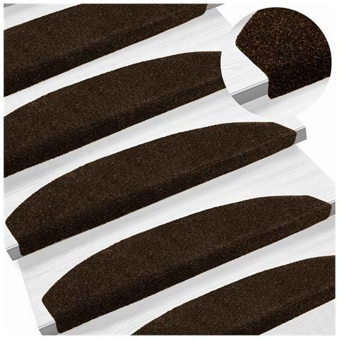 Tappetini per scale autoadesivi Semicircolare 15 pcs Marrone - Foto 2
