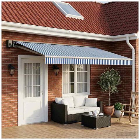 Telo di ricambio per tenda da sole Blu e Bianco 500 × 300 cm - Foto 2