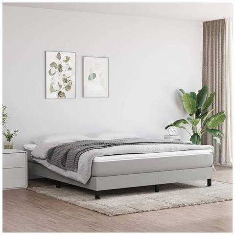 Materasso a Molle Insacchettate Rigidità Media Grigio Chiaro 152x203x20 cm Queen in Tessuto - Foto 2