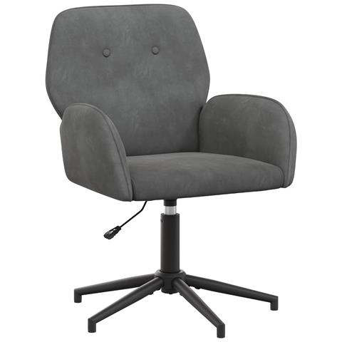Sedia da scrivania girevole 54 x 55 x 90 cm Grigio Scuro - Foto 1