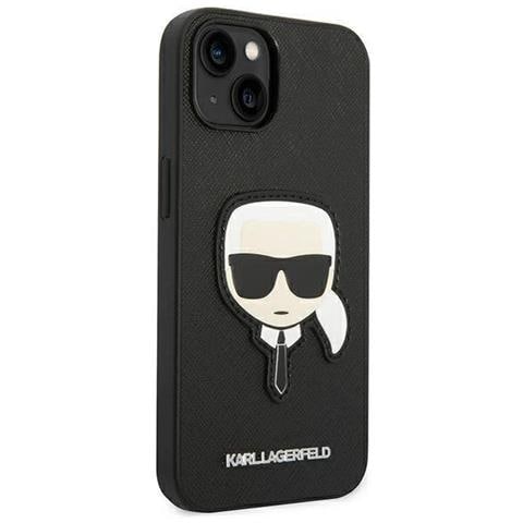 Karl Lagerfeld Klhcp14msapkhk Custodia Per Iphone 14 Plus 6,7 Nera /nera Saffiano Con Patch Karl's Head - Foto 2