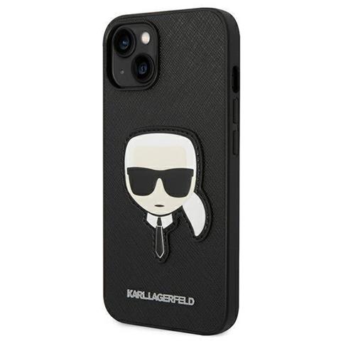 Karl Lagerfeld Klhcp14msapkhk Custodia Per Iphone 14 Plus 6,7 Nera /nera Saffiano Con Patch Karl's Head - Foto 3