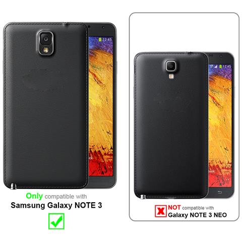 Custodia Compatibile Con Samsung Galaxy Note 3 In Rosso Zafferano - Coperchio Protettivo Con Chiusura Magnetica, Funzione Stand E 2 Finestre Di Visualizzazione - Foto 11